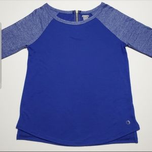 Aerie Royal BlueTwo Tone Back Zipper Raglan Top